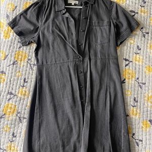 Madewell black button up tshirt dress